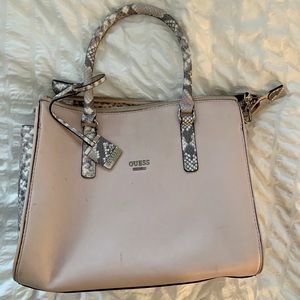 Guess Tote Purse - Pink and Reptile